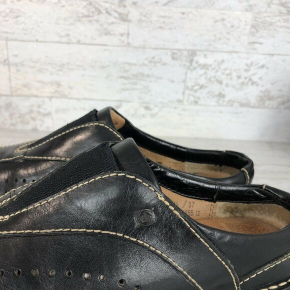 Born Concept Mules Flats Black‎ Leather Slip On Shoes WOMENS Size 6.5 / 37 GUC. - Picture 10 of 11